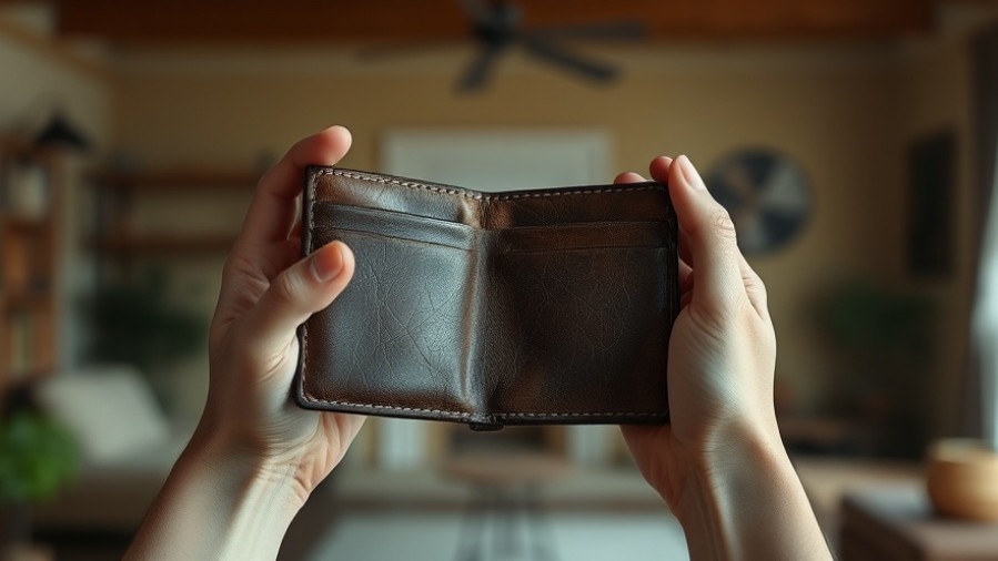 Empty wallet symbolizing food insecurity amid inflation and housing affordability challenges.