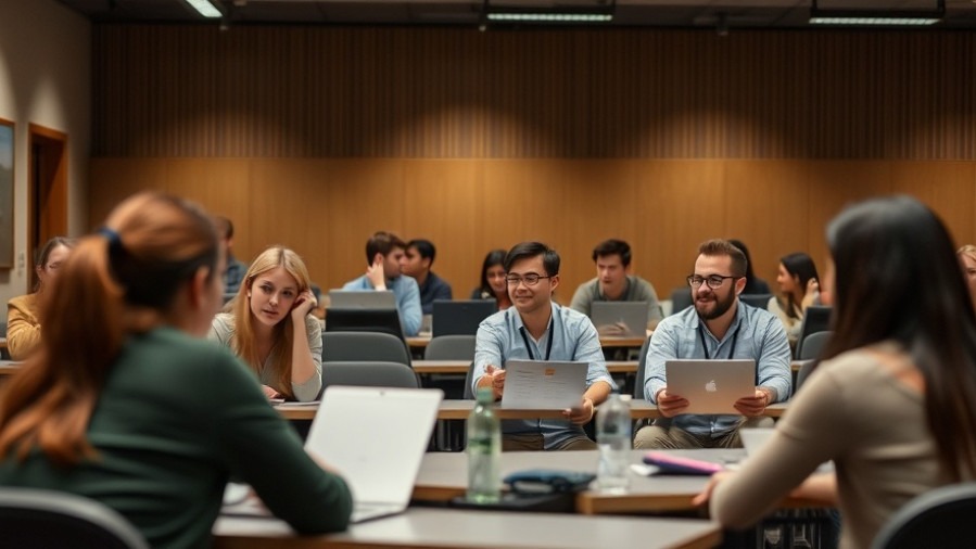 College students engaged in academic freedom in Texas classroom, focusing on job readiness curriculum.