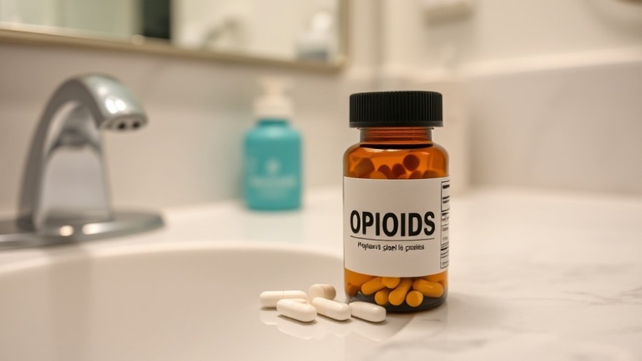 Pill bottle labeled 'OPIOIDS' highlighting chronic pain management challenges.