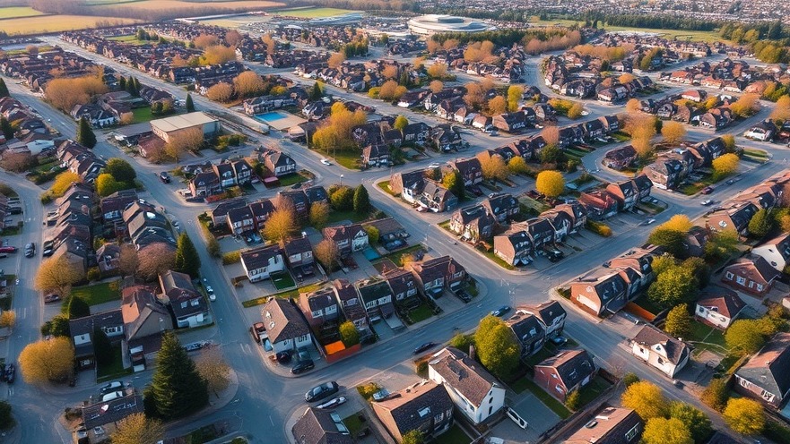 Aerial view of a neighborhood highlighting Dallas business news and economic development.