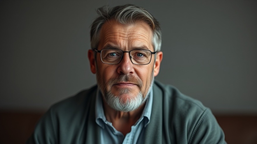 Serious middle-aged man considering natural sleep remedies for older adults.