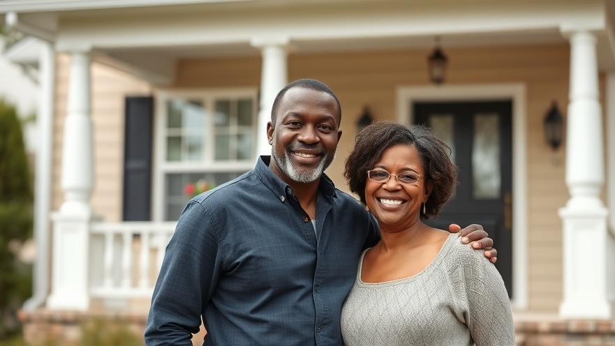 Middle-aged black couple in front of house, symbolizing economic growth amid rising living costs for dual-income households.