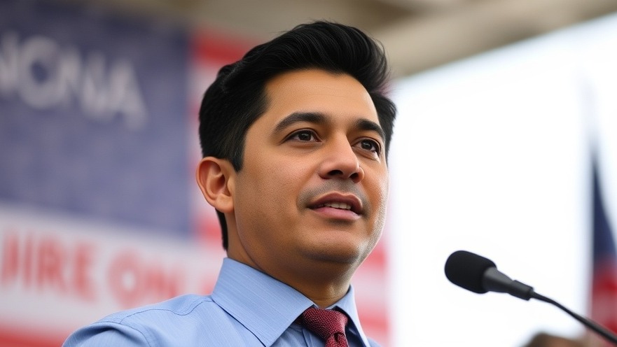 Young Hispanic politician engaging in Texas politics news and 2025 elections.