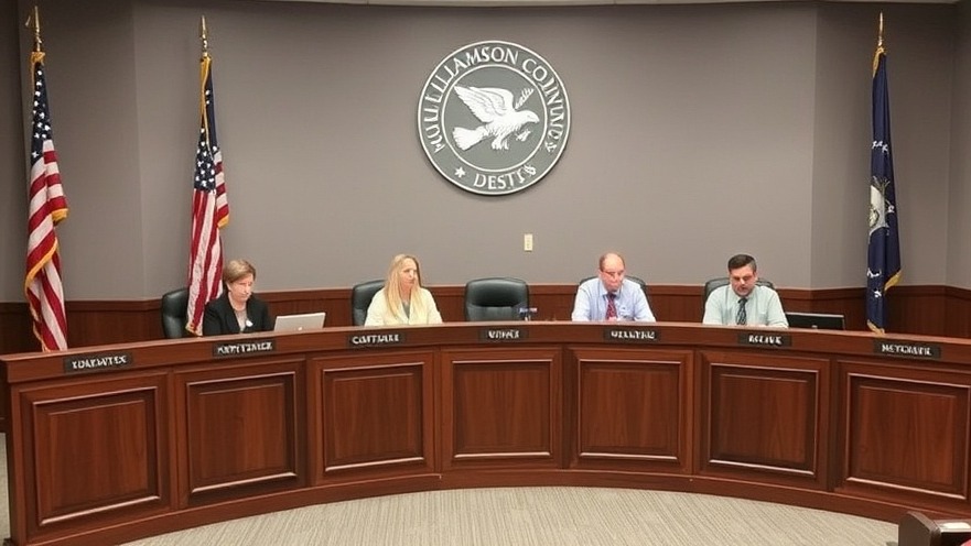 Williamson County Commissioners discussing local governance for community safety in Texas.
