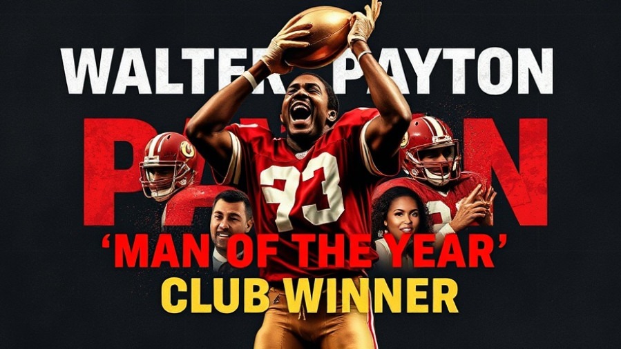 Dynamic collage honoring Walter Payton, showcasing NFL players' community impact.