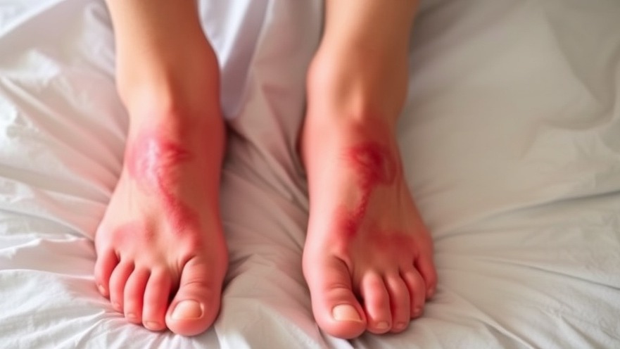 Reverse Gout cause concept with man holding juice and inflamed foot.