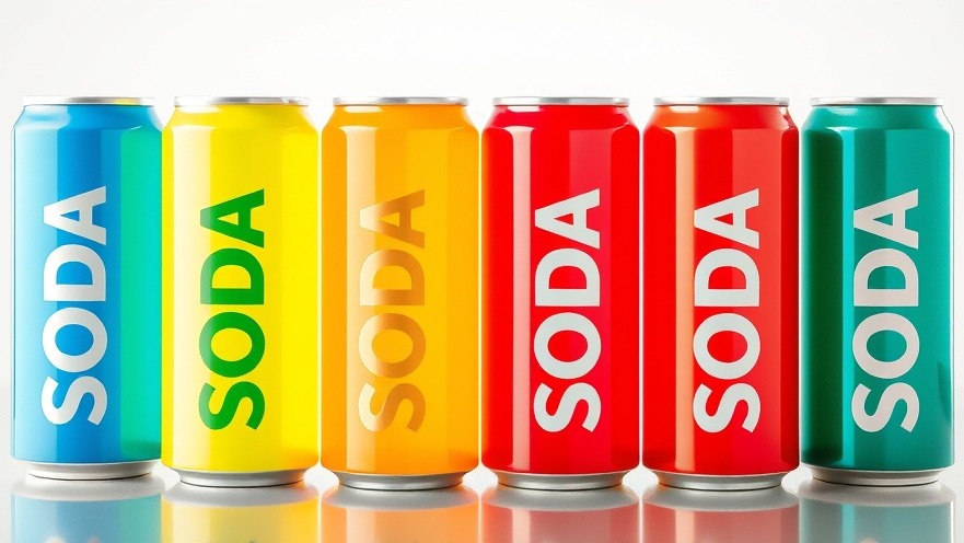 Colorful cans labeled 'SODA' promoting mental wellness for seniors.