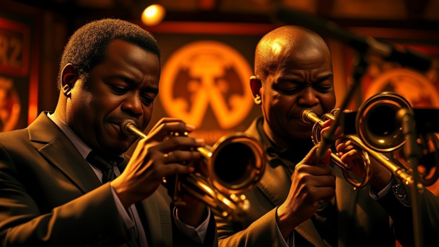 Wynton Marsalis and Vincent Gardner perform passionately in a youth orchestra setting.