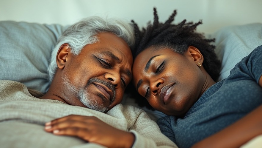 Senior black couple peacefully sleeping, showcasing natural sleep remedies for older adults.