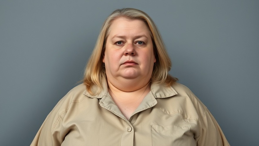 Photorealistic image of a woman in prison attire, reflecting parental responsibility in child safety.