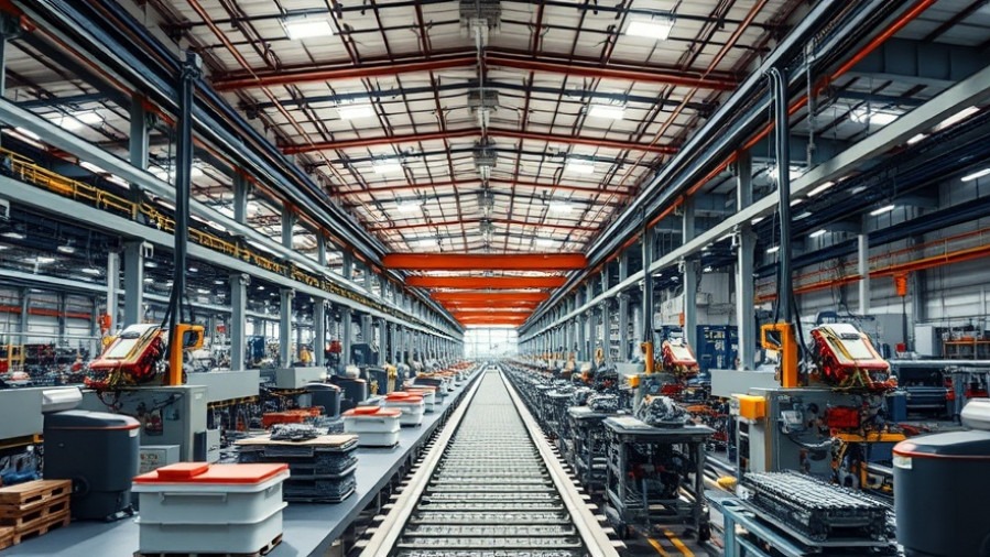Efficient CPG manufacturing assembly line in a vibrant logistics center.