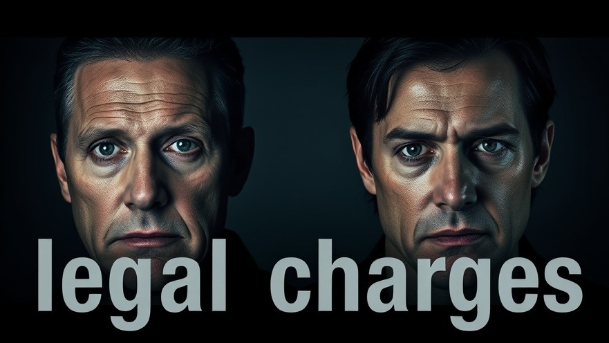 Dallas crime news graphic showing serious individuals with legal charges overlay.