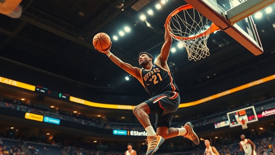Dynamic NBA performances: player leaping for hoop, showcasing basketball highlights.