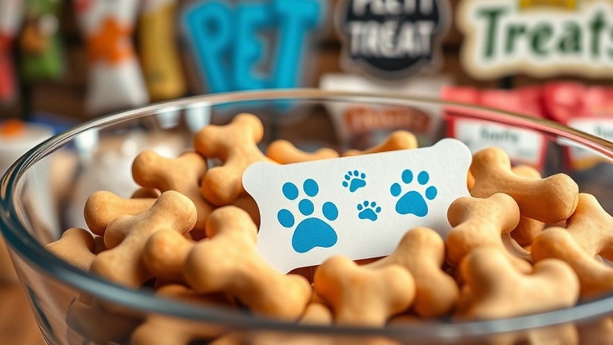 Close-up of bone-shaped dog treats in a casual pet store setting, embodying pet care in Austin.