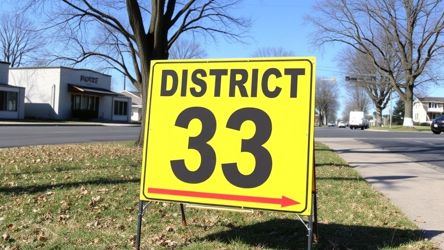 District 33 voting sign highlighting Dallas runoff election insights.