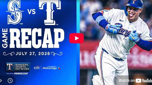 Rangers vs Mariners Game Recap, baseball player celebration