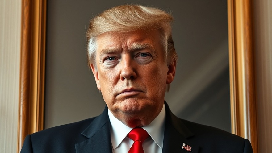 Photorealistic portrait of Trump in suit and tie, symbolizing political representation.