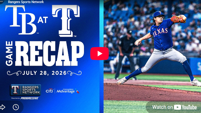 Rangers vs Rays Game Recap: Pitcher in action during game.