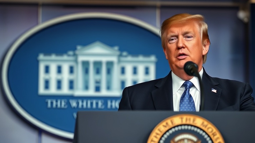 Trump speaking at a podium, promoting the crime reduction D.C. initiative.