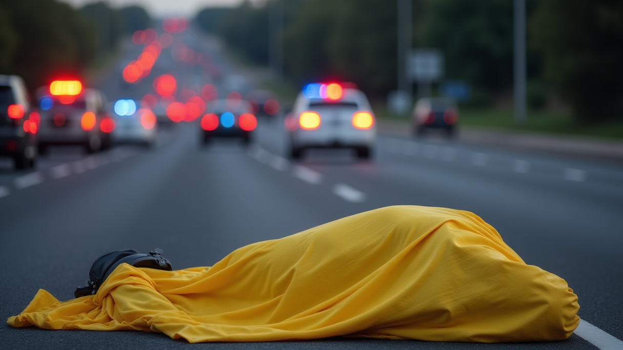 Hit-and-run accident Dallas news headline graphic featuring a man.