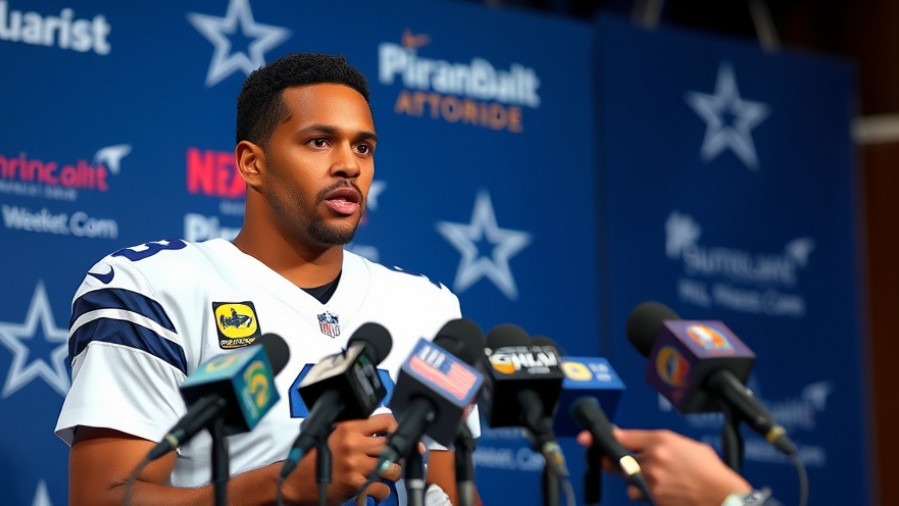 Dak Prescott leads Dallas Cowboys strategy discussion at a press conference.