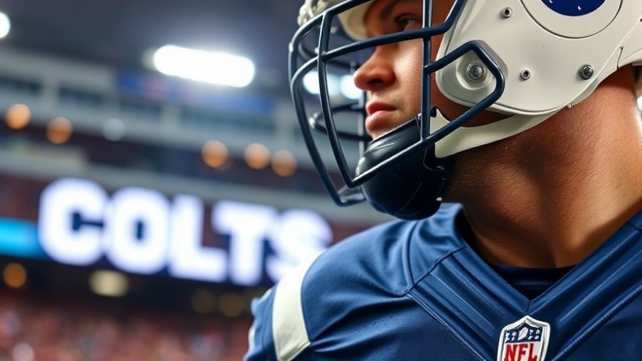 Close-up of an Indianapolis Colts player showcasing the team's offense dynamics for NFL stats analysis.