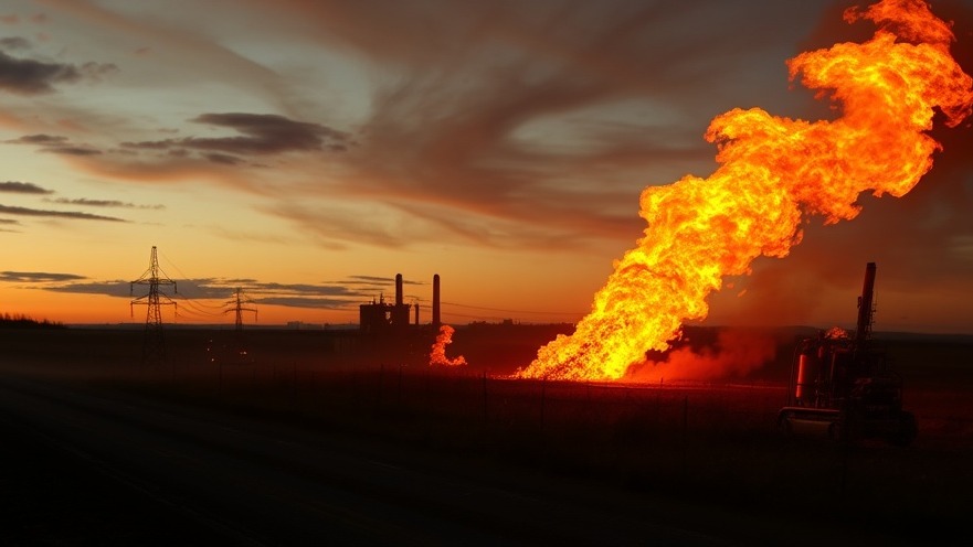 Natural gas field on fire, highlighting US Israel relations and Middle East conflict strategies.