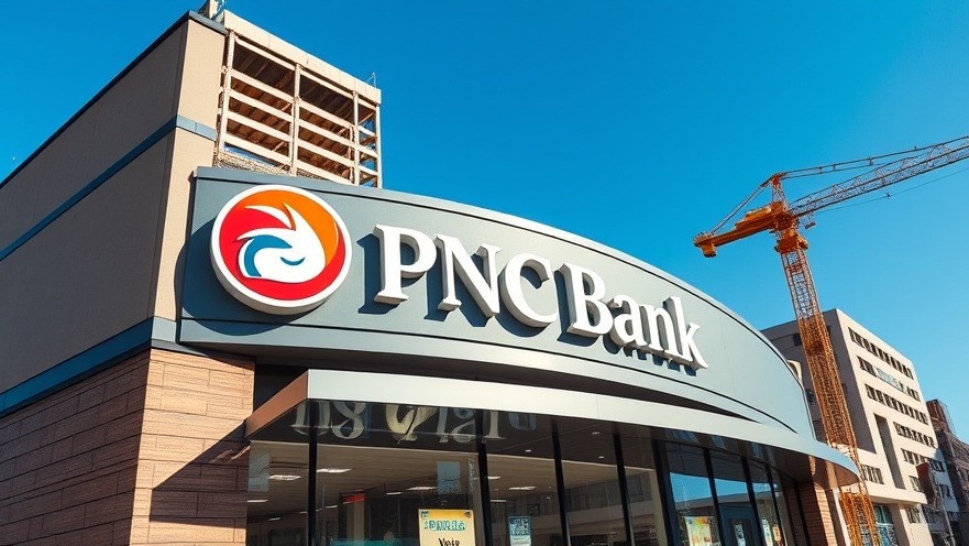 Vibrant PNC Bank signage in Dallas, showcasing modern financial services in urban setting.