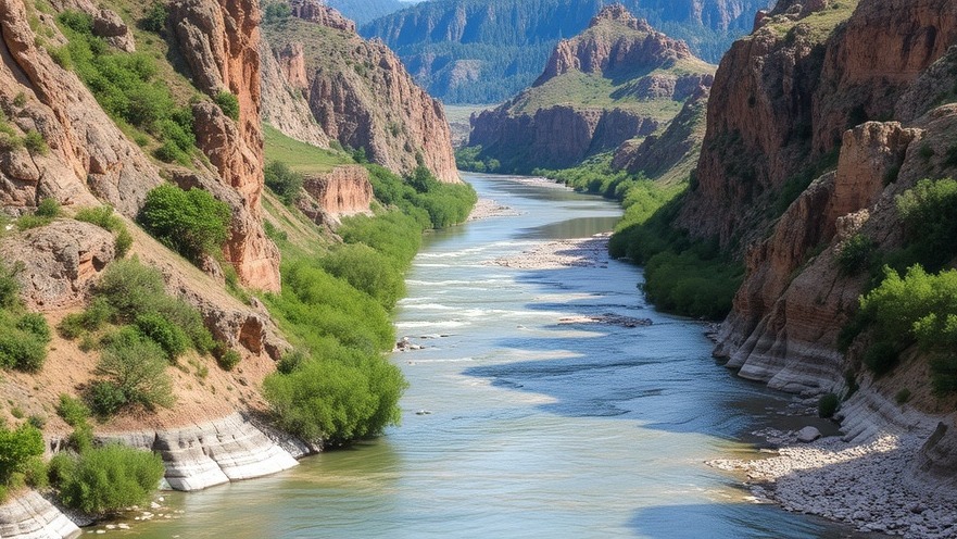 Rio Grande River showcasing water management in Texas and New Mexico agriculture.