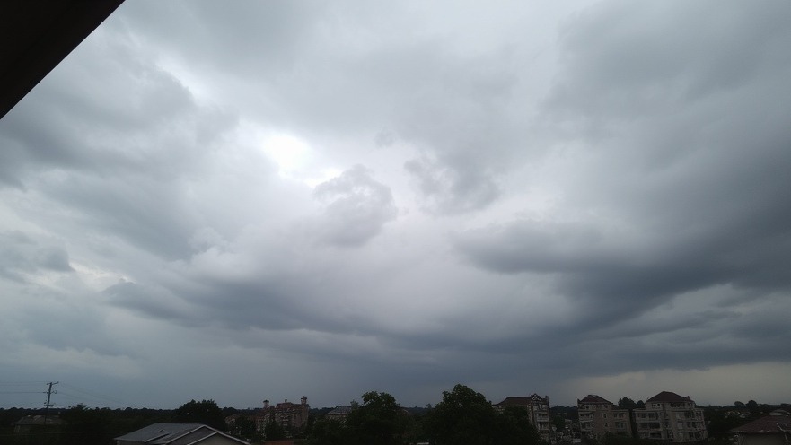 Cloudy, rainy skies reflecting current Austin weather updates.