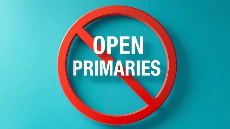 Open primaries with an international no symbol, reflecting Texas GOP lawsuit.