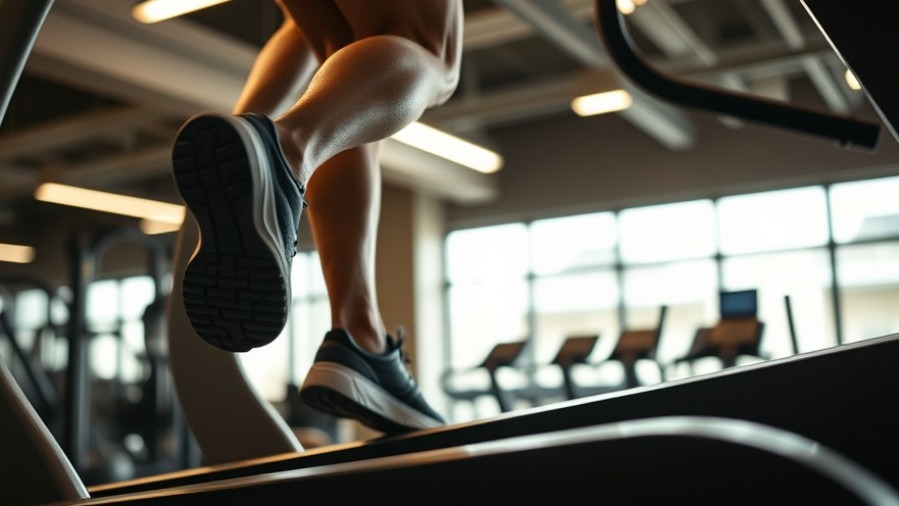 Close-up of athletic legs exercising on stair climber for women's health tips and fitness.