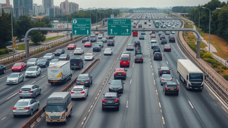 Crowded freeway during Dallas holiday events, showcasing Texas travel guide insights.