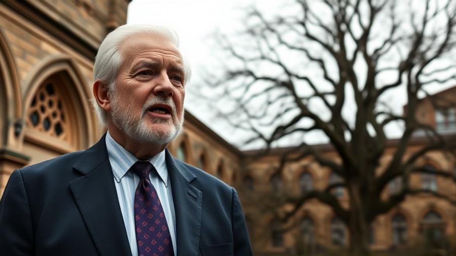 Elderly man discussing royal scandal linked to Jeffrey Epstein and accountability.