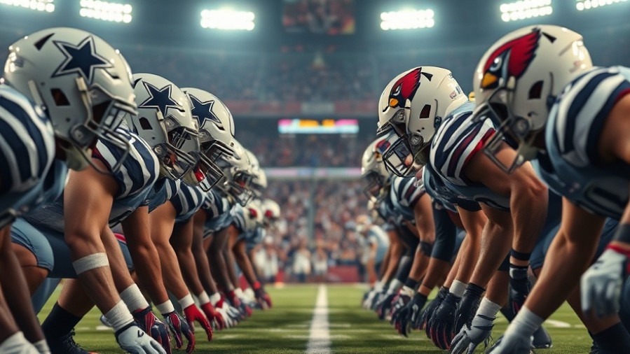 Intense Dallas Cowboys vs Arizona Cardinals NFL analysis, vibrant stadium showdown.