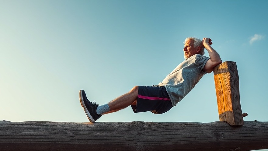 Older man performing a plank exercise for healthy living and fitness.
