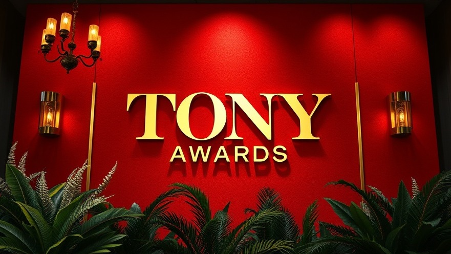 Elegant Tony Awards backdrop showcasing diversity in theatre with warm lighting.