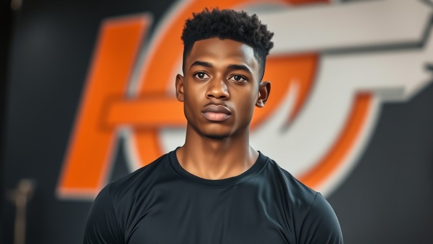 Focused young athlete in gym, showcasing dynamic posture and NFL draft analysis.