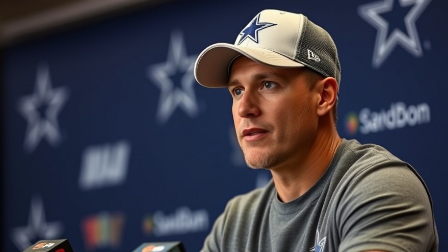 Brian Schottenheimer discussing Dallas Cowboys strategy at NFL press conference.