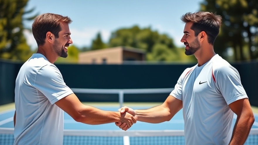 Two male tennis players shaking hands at the Shanghai Masters final, showcasing underdog stories in professional tennis.