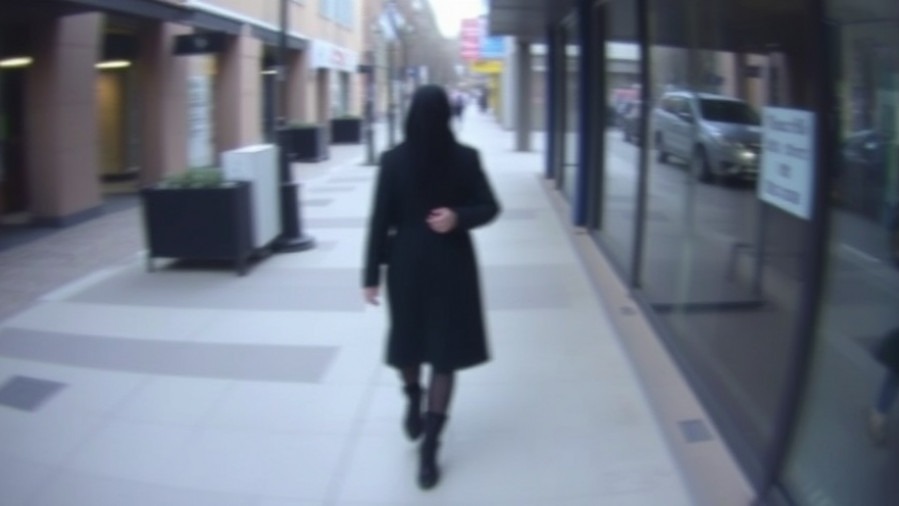 Surveillance footage of a blurred figure highlights teen safety and abduction prevention.