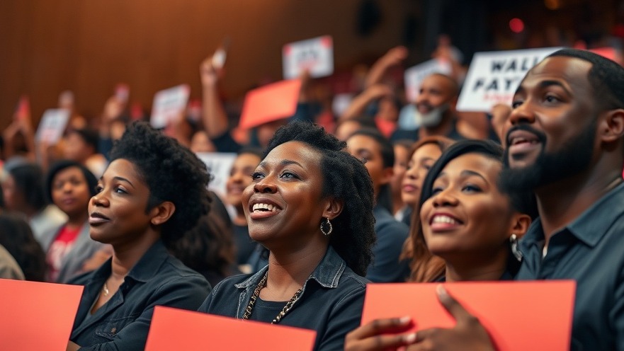 Enthusiastic Black supporters at Texas Democratic primary rally, showcasing electoral participation.