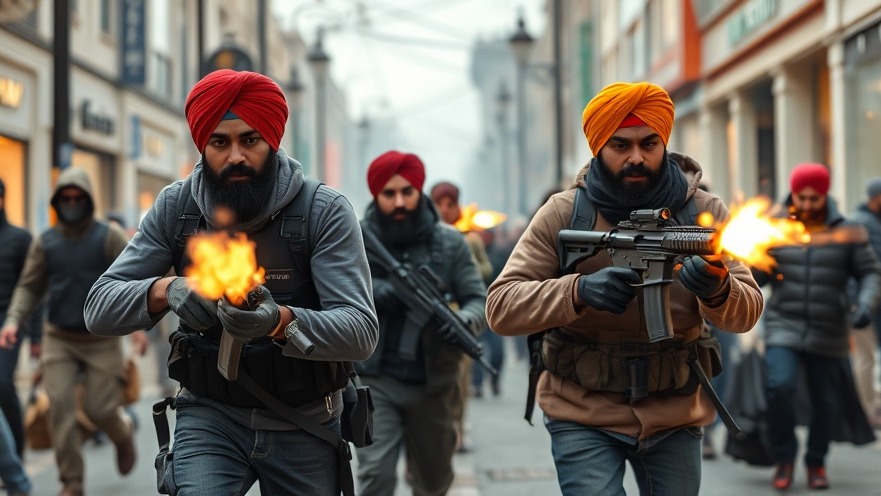 Terrorists with guns in streets highlight national security threats amid US immigration policies.