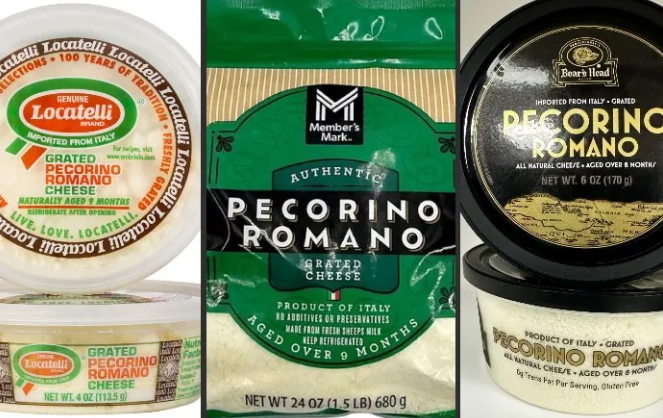 Assorted cheese products packaging for Listeria contamination risk recall.
