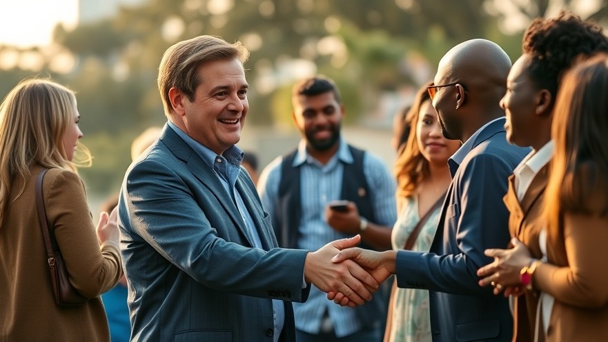 Confident city councilmember engages Houston residents, reflecting local governance unity.
