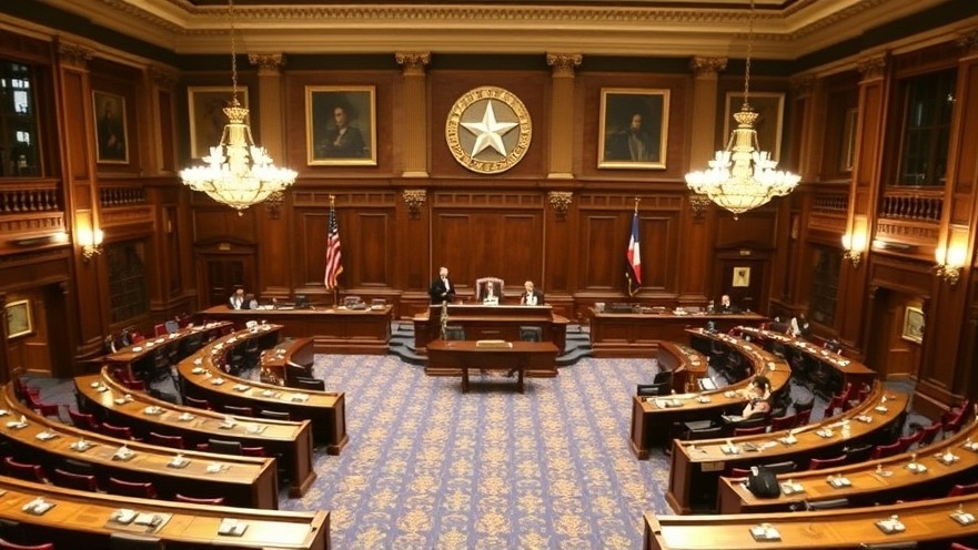 Texas Senate chamber highlighting discussions on Texas Republican Party politics.
