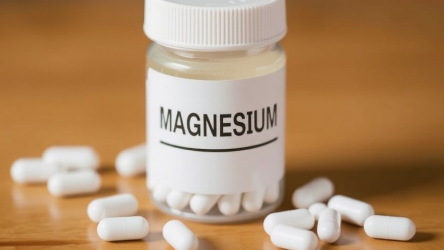 Magnesium pill bottle for natural sleep remedies for older adults.