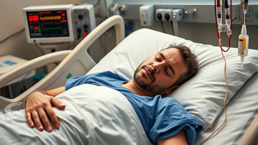 Healing after violence: man in hospital bed receiving community support in Dallas.