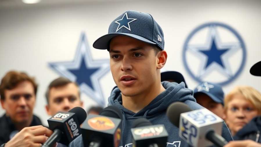 NFL teamwork: Young Cowboys athlete addresses reporters on mental health awareness.