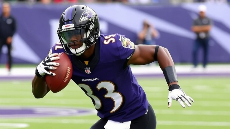 Lamar Jackson of the Baltimore Ravens showcasing dynamic play in NFL, amidst college football scores.